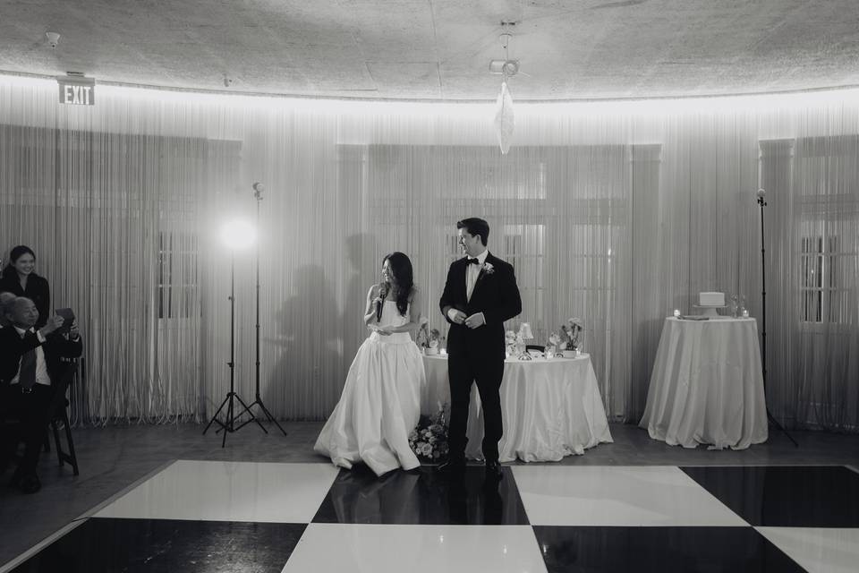 Reception in the oval room