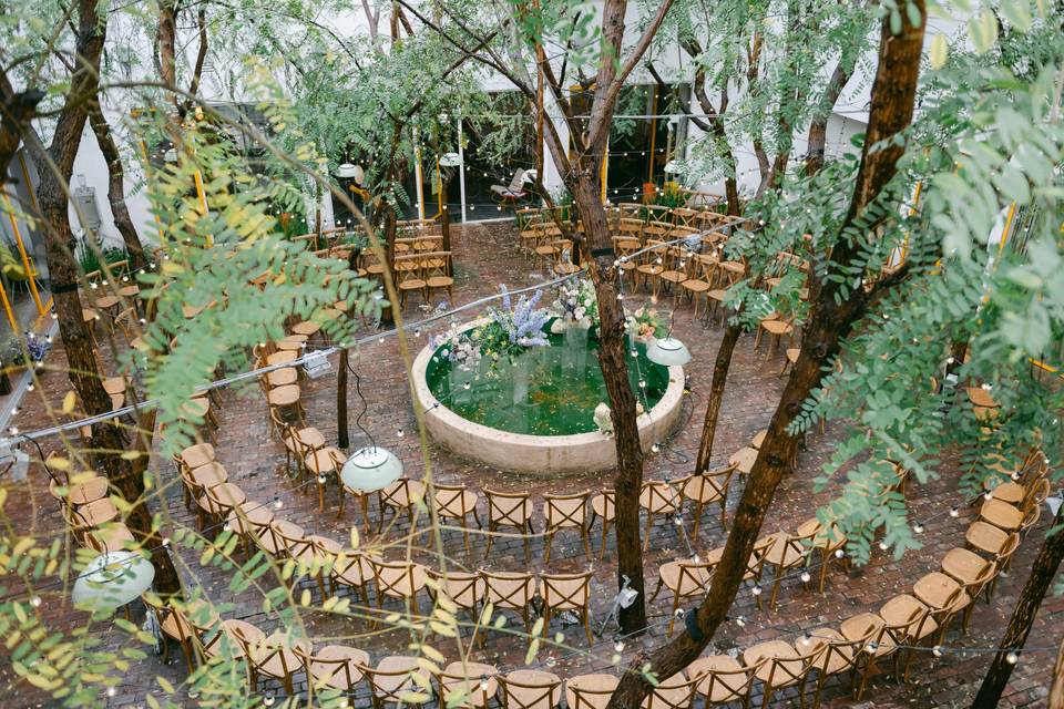 Ceremony set up in Courtyard