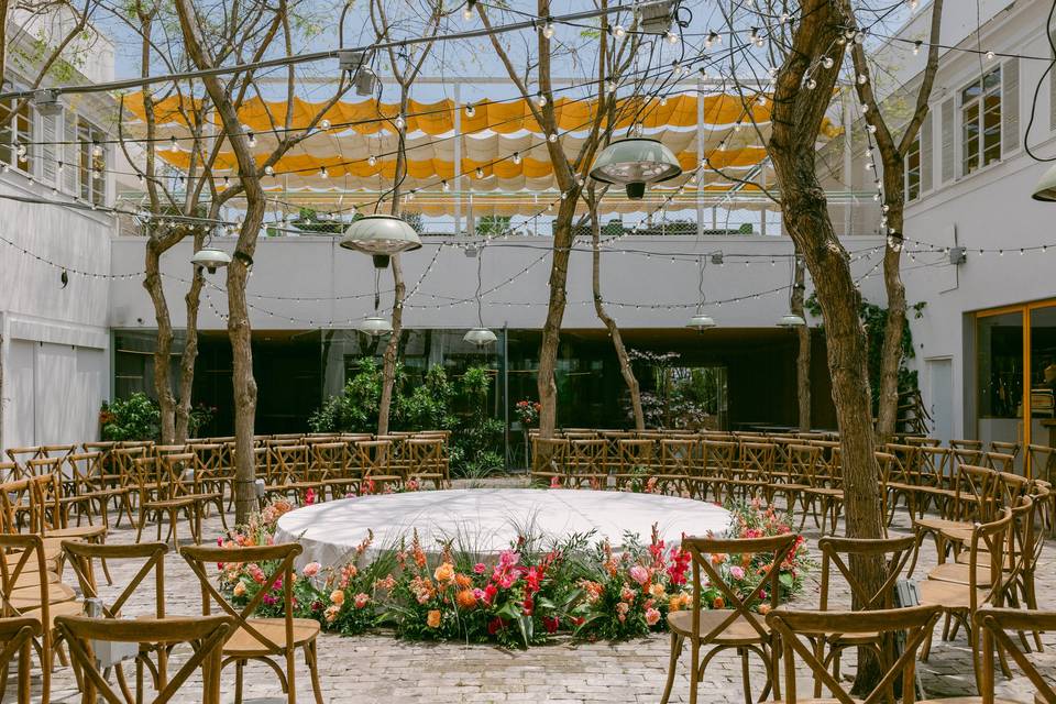 The ceremony in the courtyard