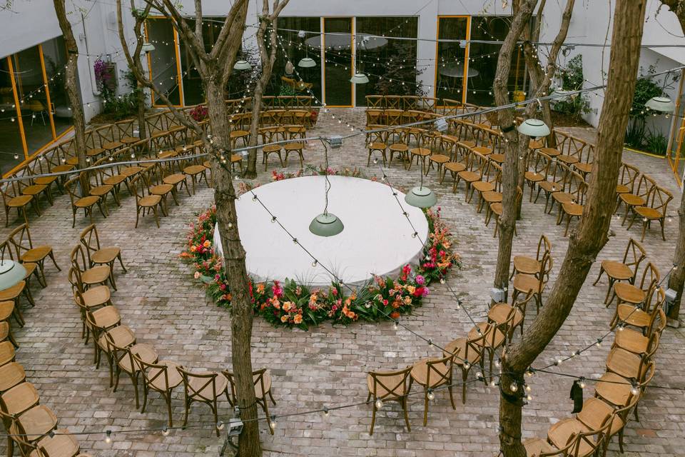 The ceremony in the courtyard