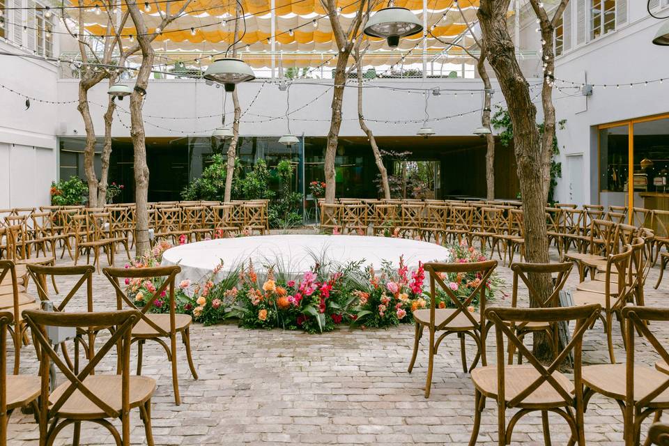 The ceremony in the courtyard