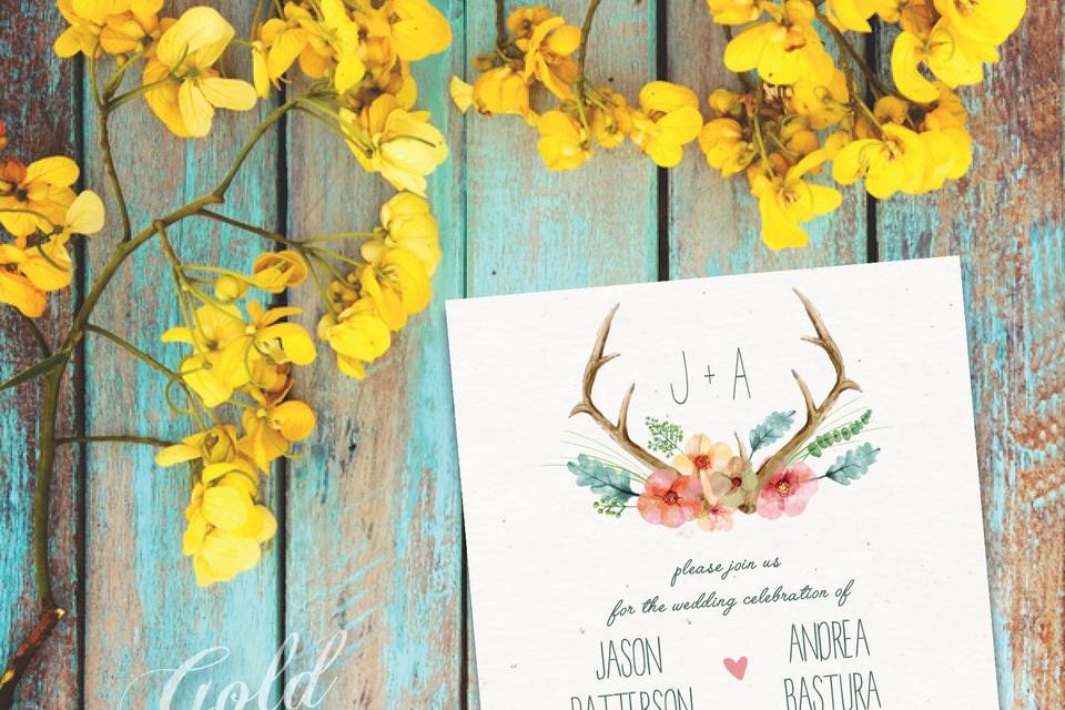 Rustic wedding invitation