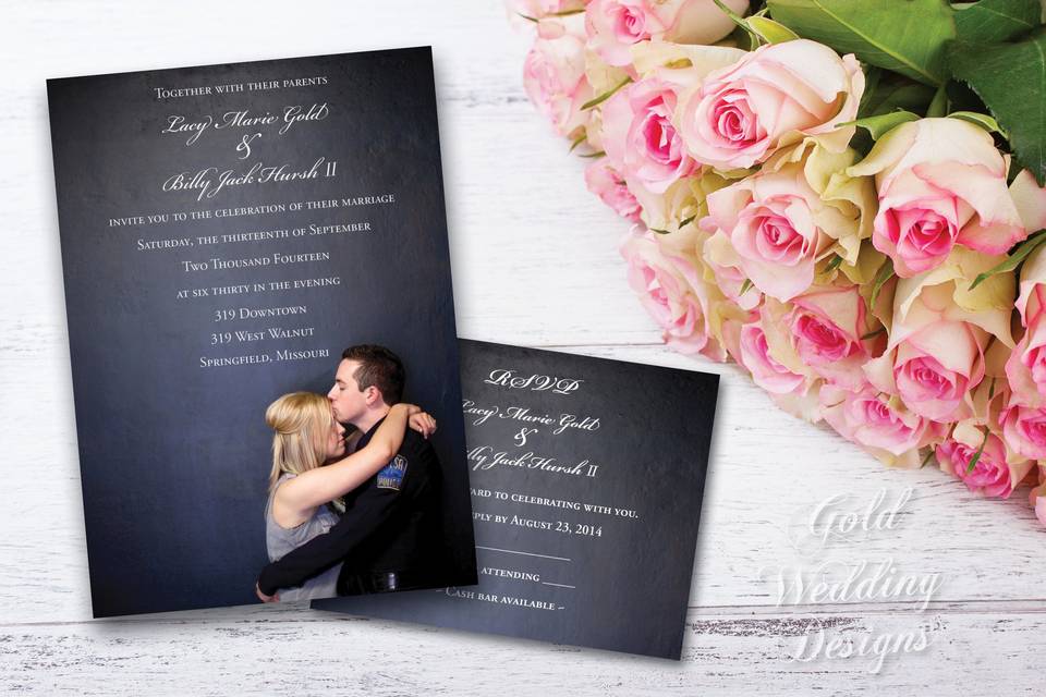 Wedding invitation and RSVP set