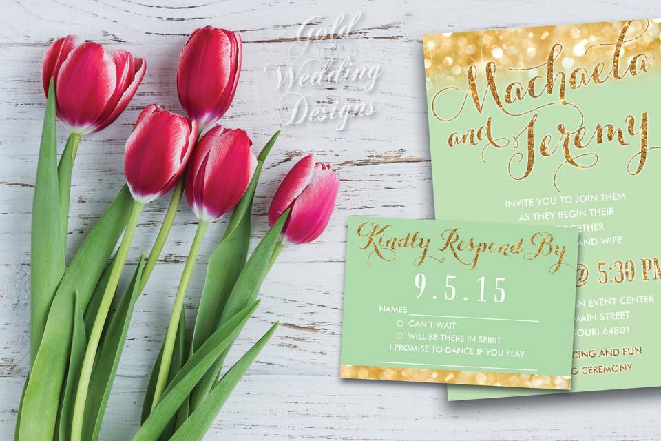 Invitation with matching RSVP set