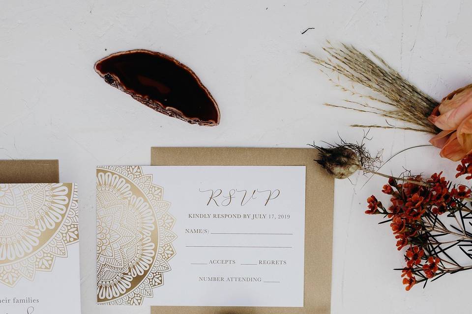 BoHo Invitation and RSVP