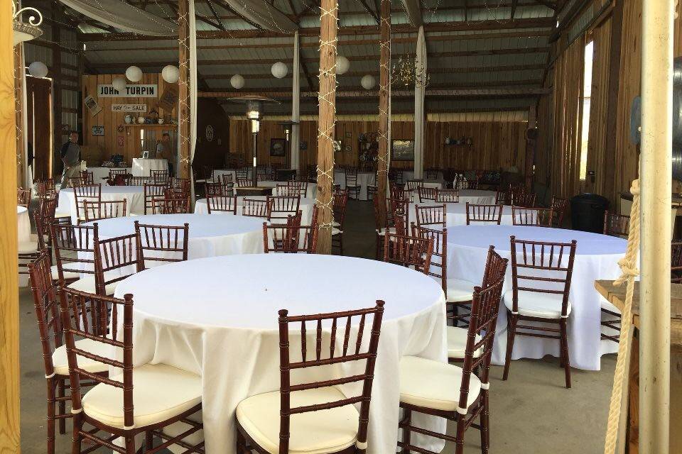 Mahogany Chiavari Chairs for a Rustic setting at a barn