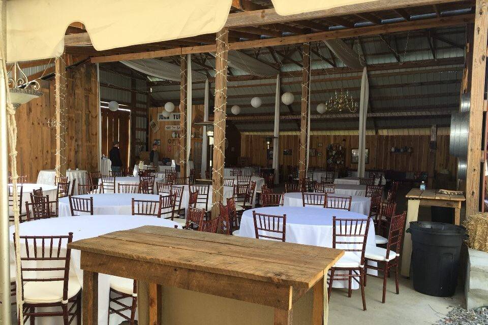 Mahogany Chiavari Chairs for a Rustic setting at a barn