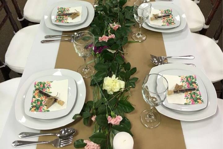 white chiavari chairs for an engagement party