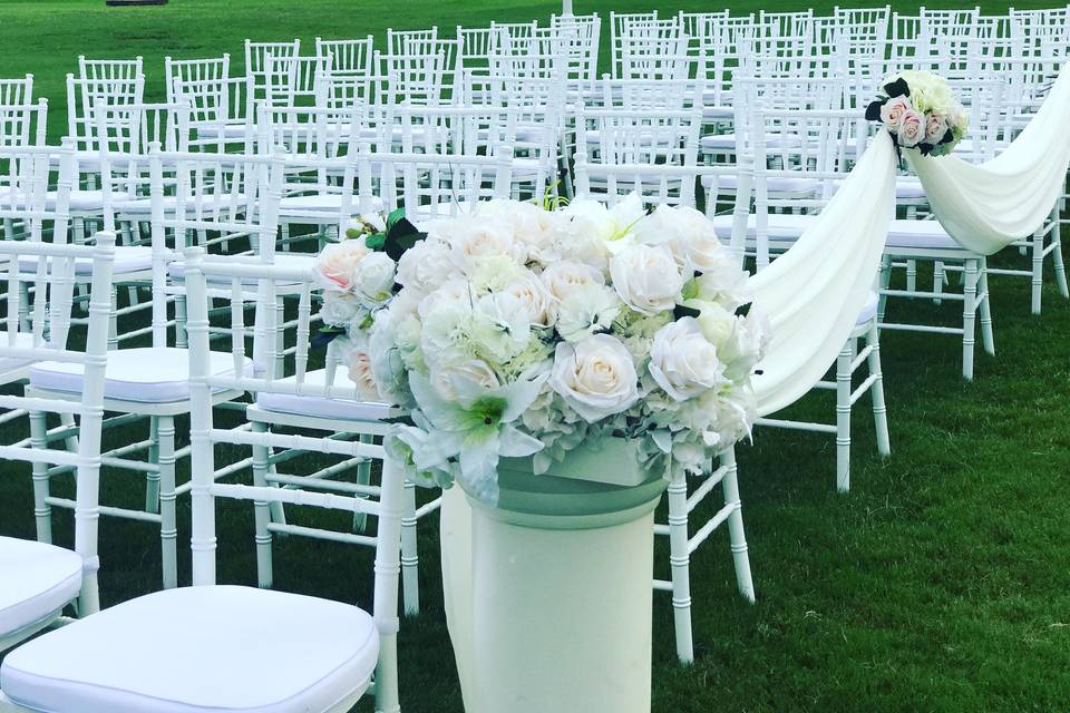 White chiavari chairs