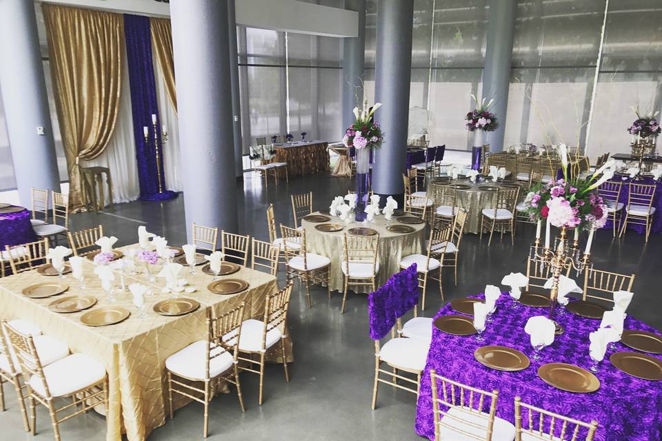 gold chiavari chairs at icar building