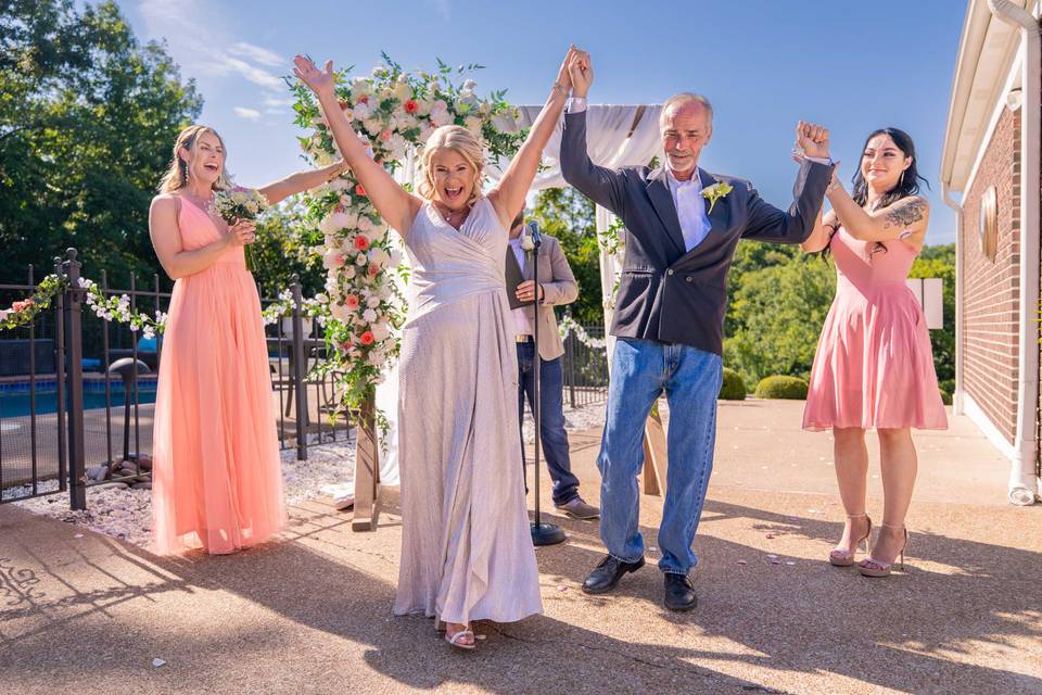 Bridal Party Laughing