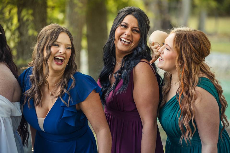 Bridal Party Laughing