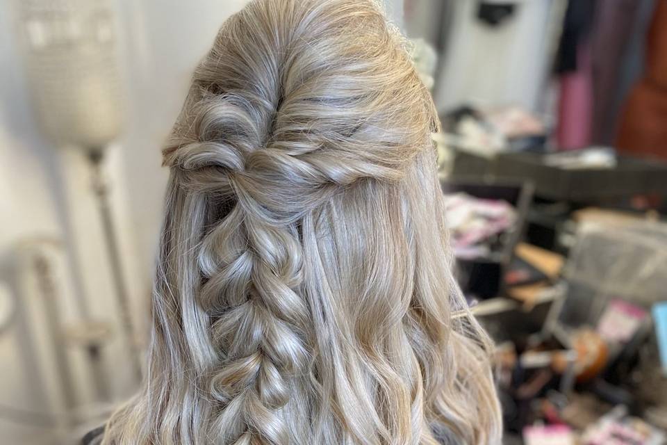 Braided hair styling