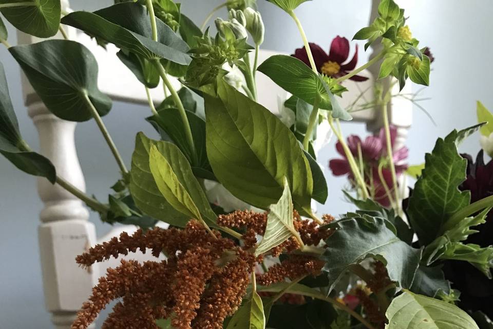 Close up of floral arrangement
