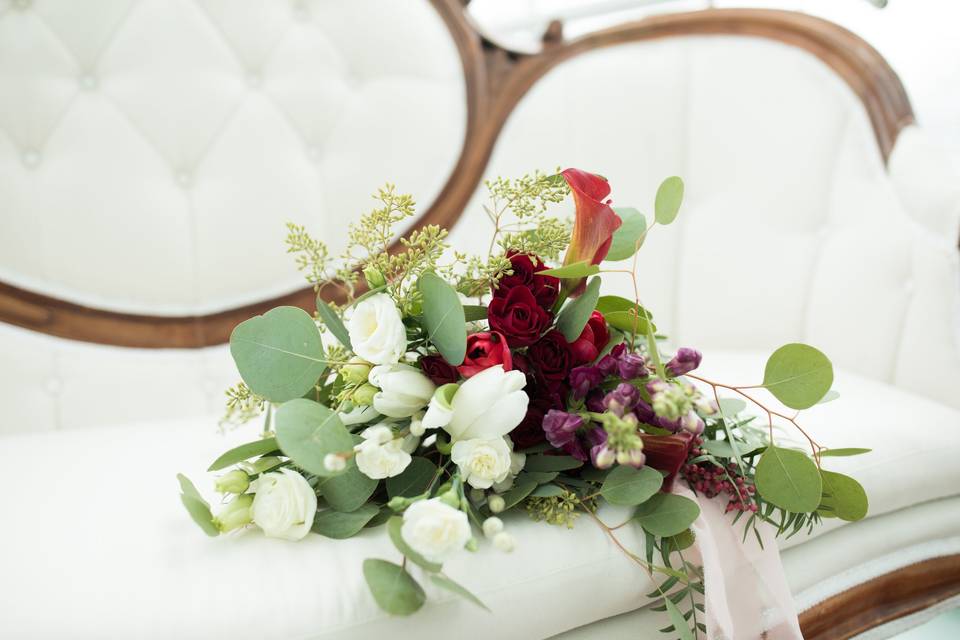 Bouquet on Couch