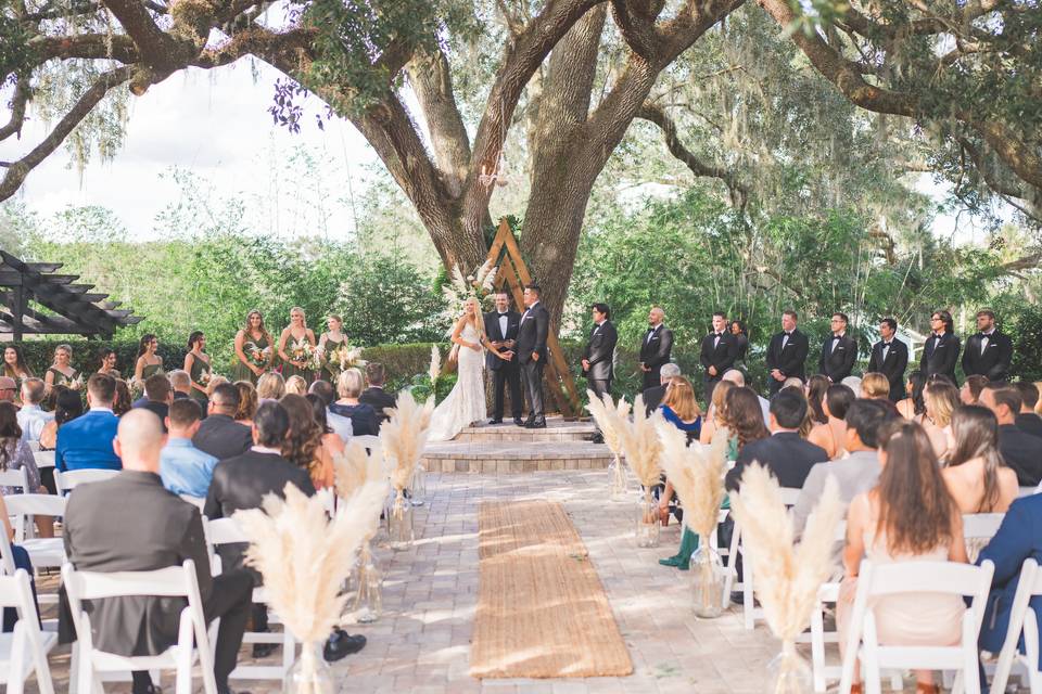 Ceremony under 150yr old oak