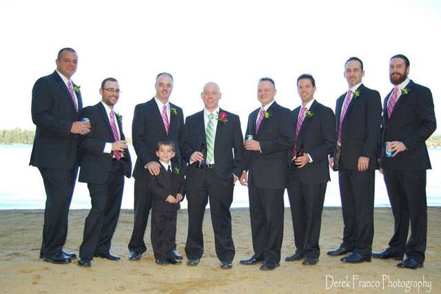 The groom with his groomsmen