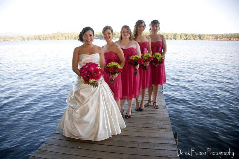 The bride with her bridesmaids