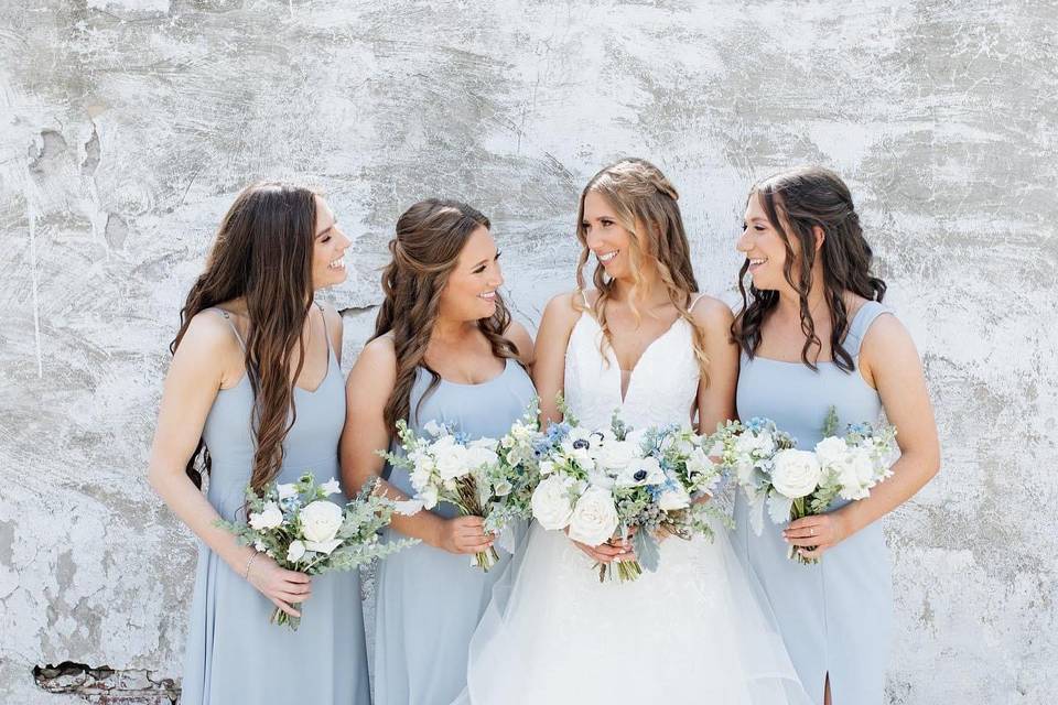 Bride and bridesmaids