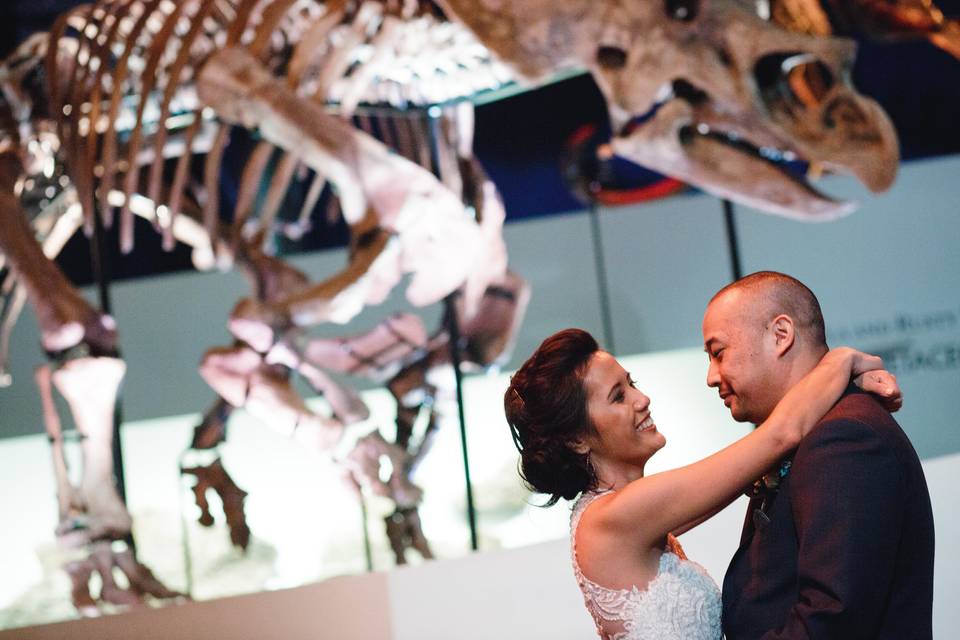 Vuong and Noli at Dinosaur