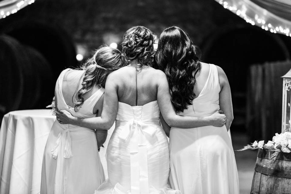 Bride and daughters