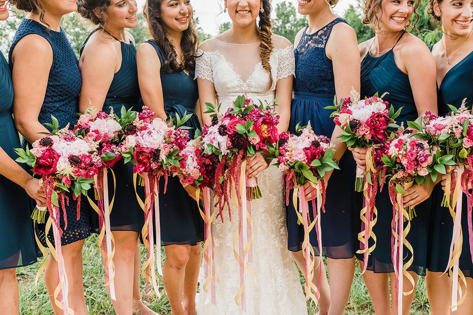 Ladies with bouquets