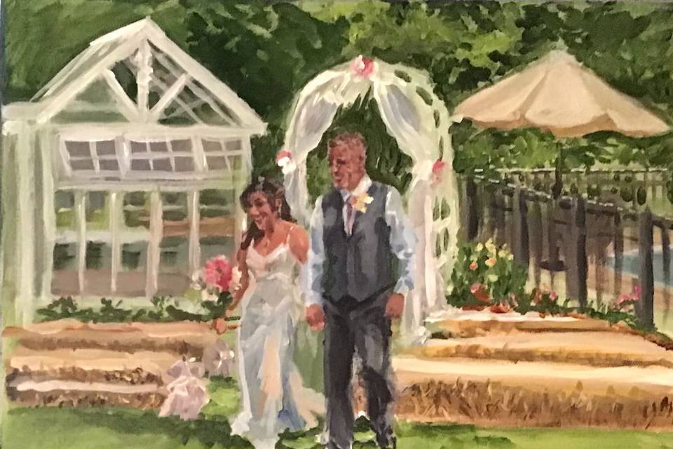 Backyard wedding, in New Hamps