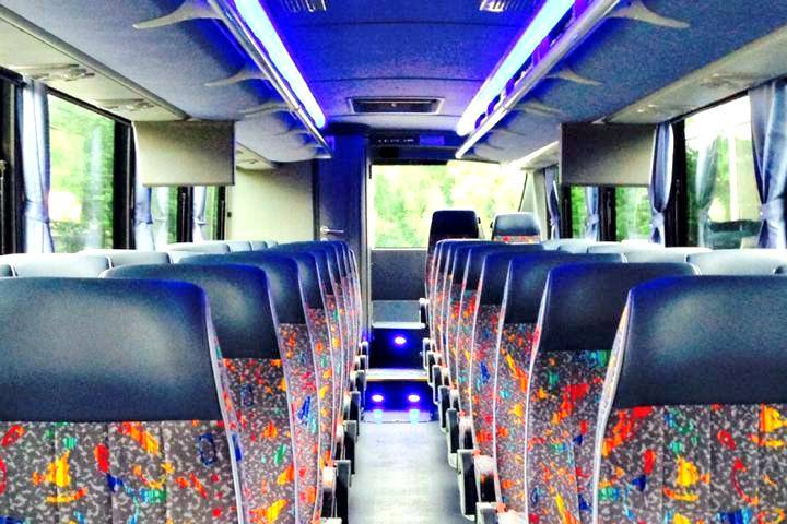 Inside 38 Passenger Coach Bus