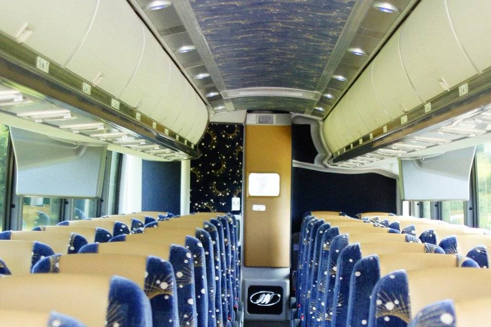 Inside 56 Passenger Coach Bus