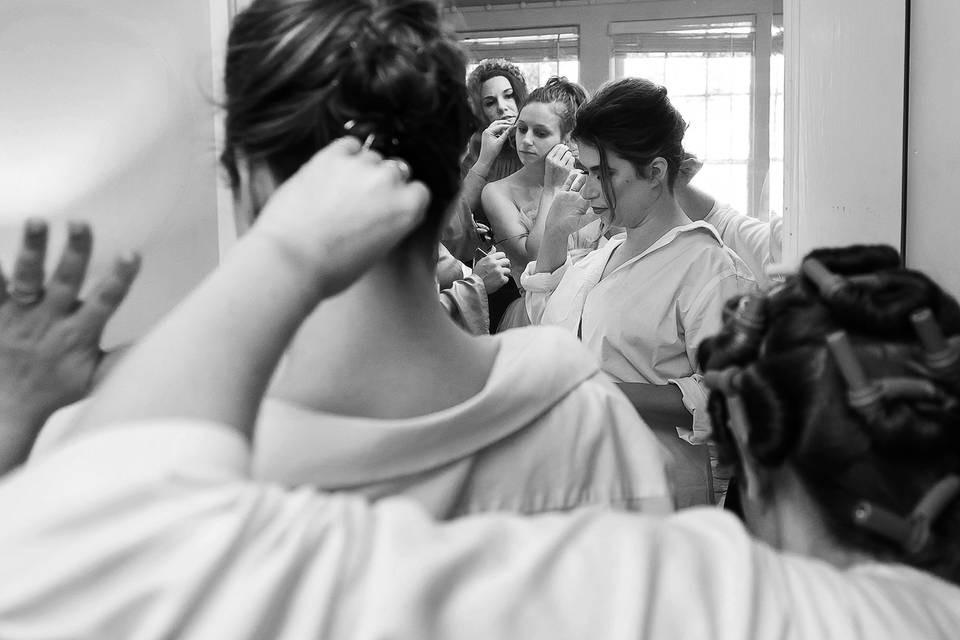 Bride getting ready