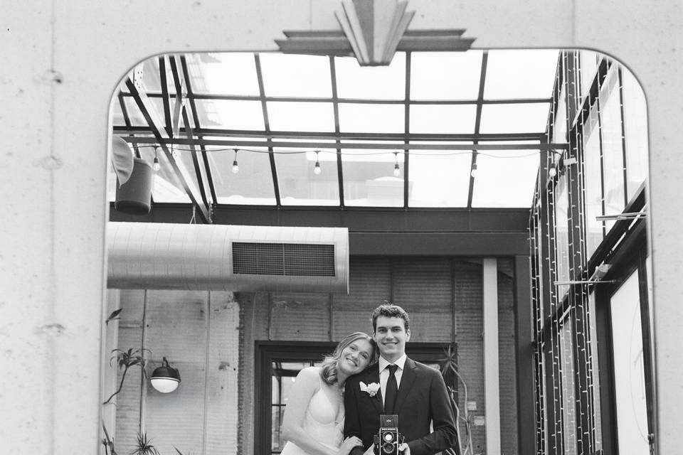 Bride and Groom Film Selfie