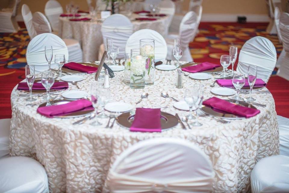 Pink table cloths