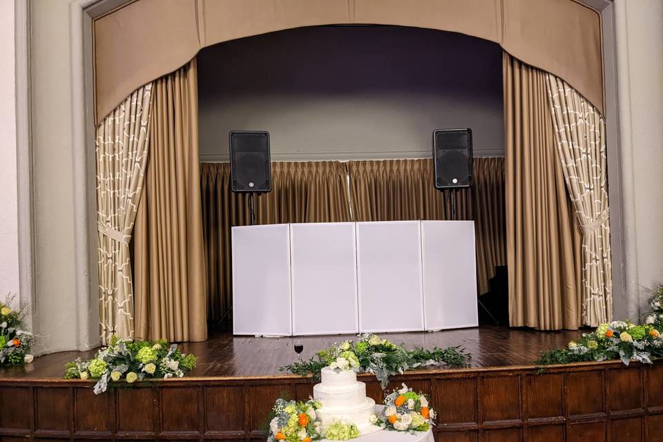 Stage setup, formal wedding