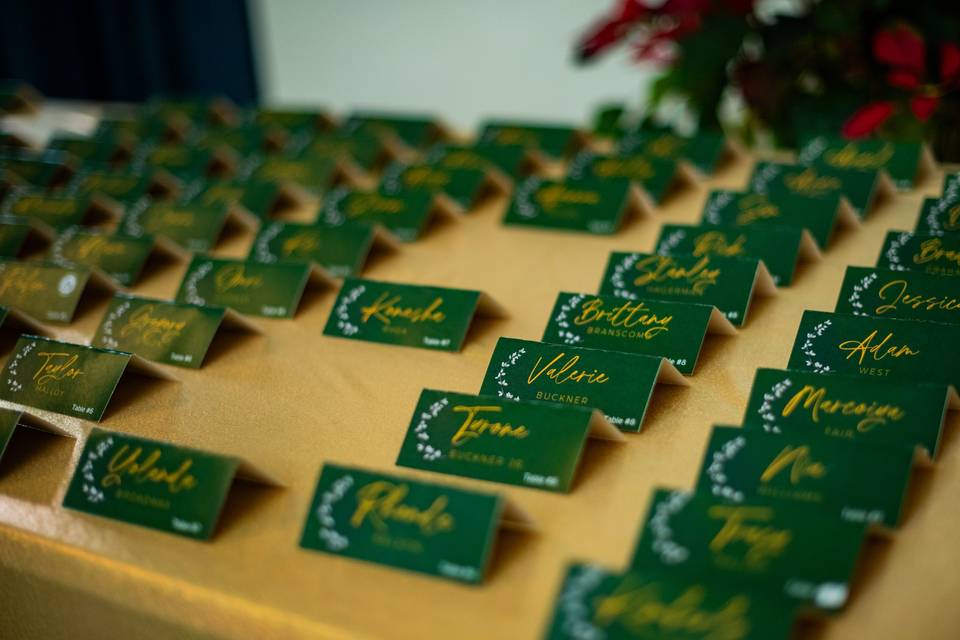 Name cards for reception