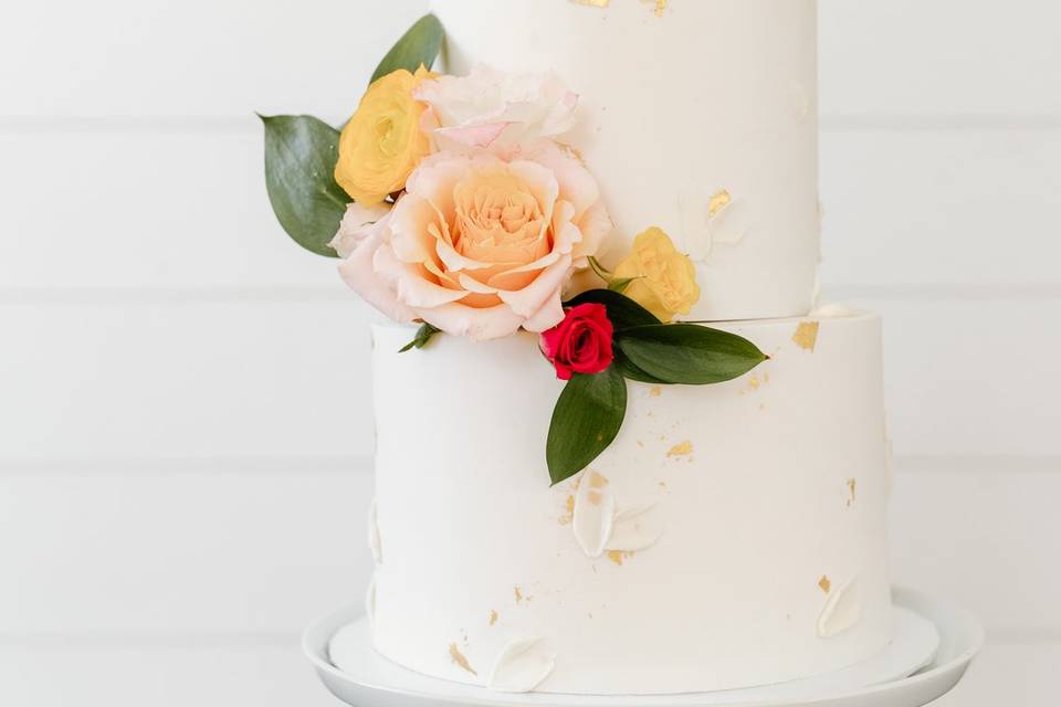 Gold Floral Cake