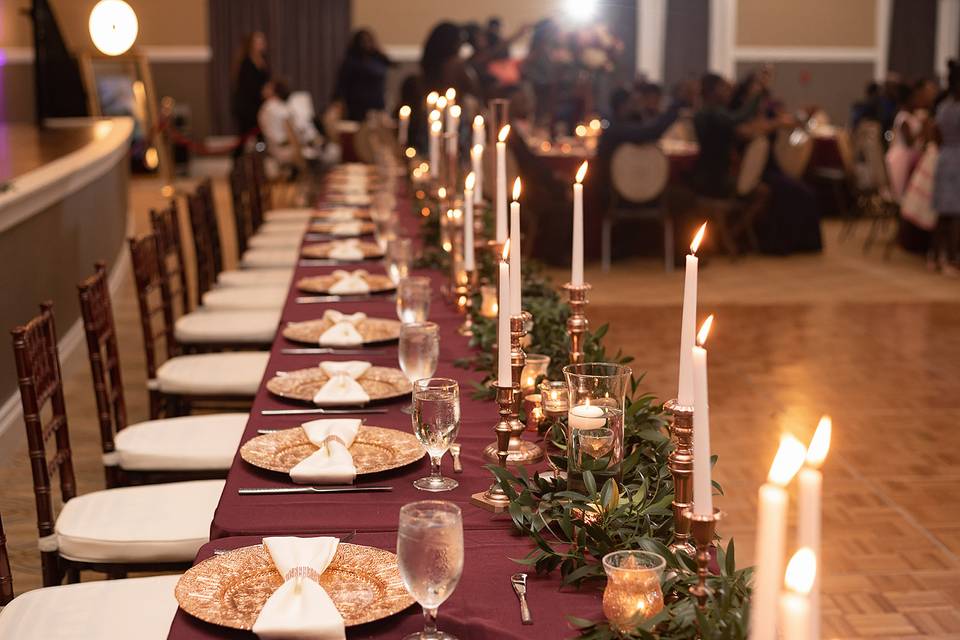 Reception head table