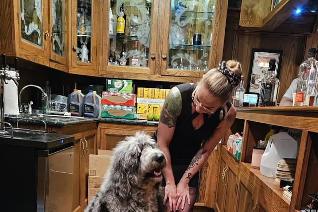 Brody behind the bar.