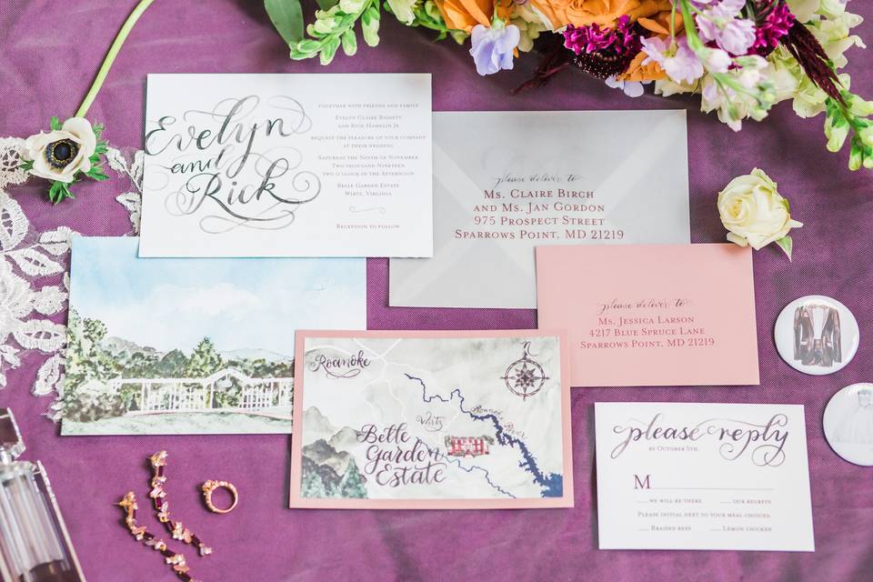 Venue wedding invitation