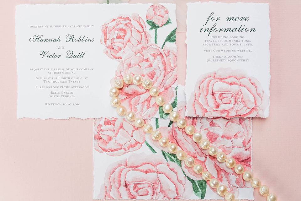 Peony invitations