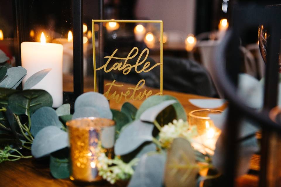 Gold table numbers