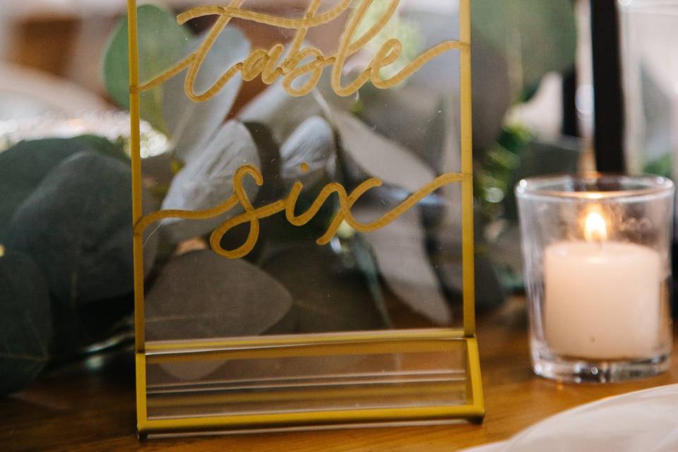 Gold Acrylic Table Number