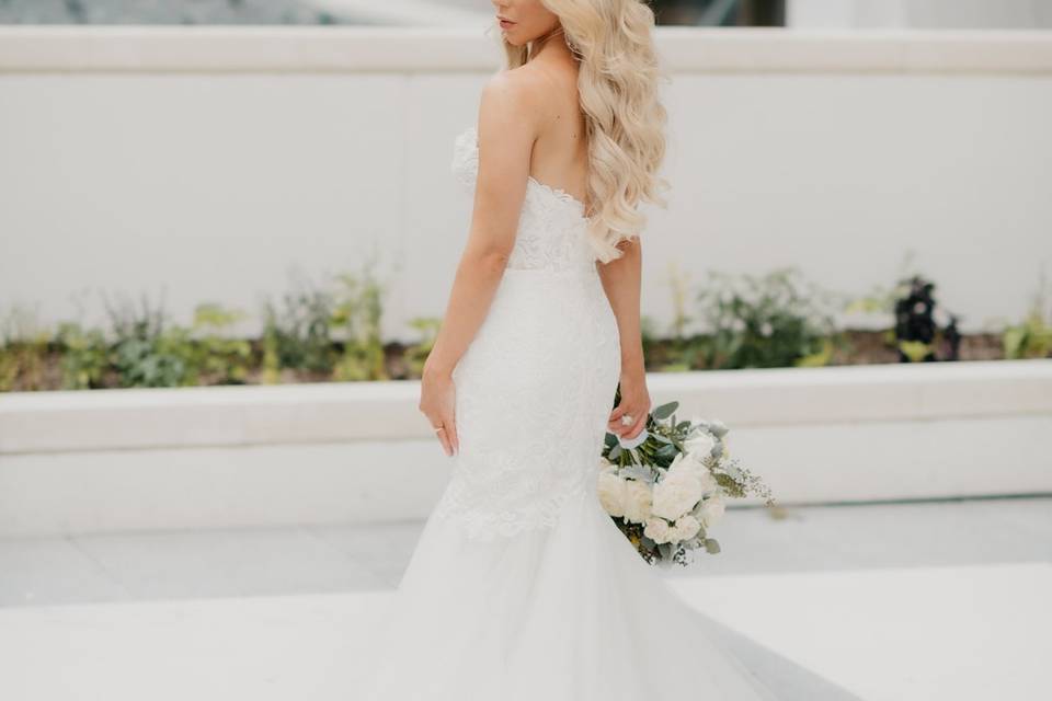 Bride with bouquet