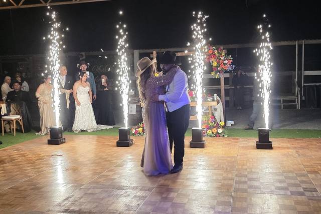 Sparklers and dancefloor