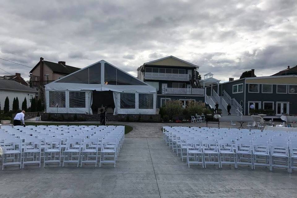 Outdoor wedding setup