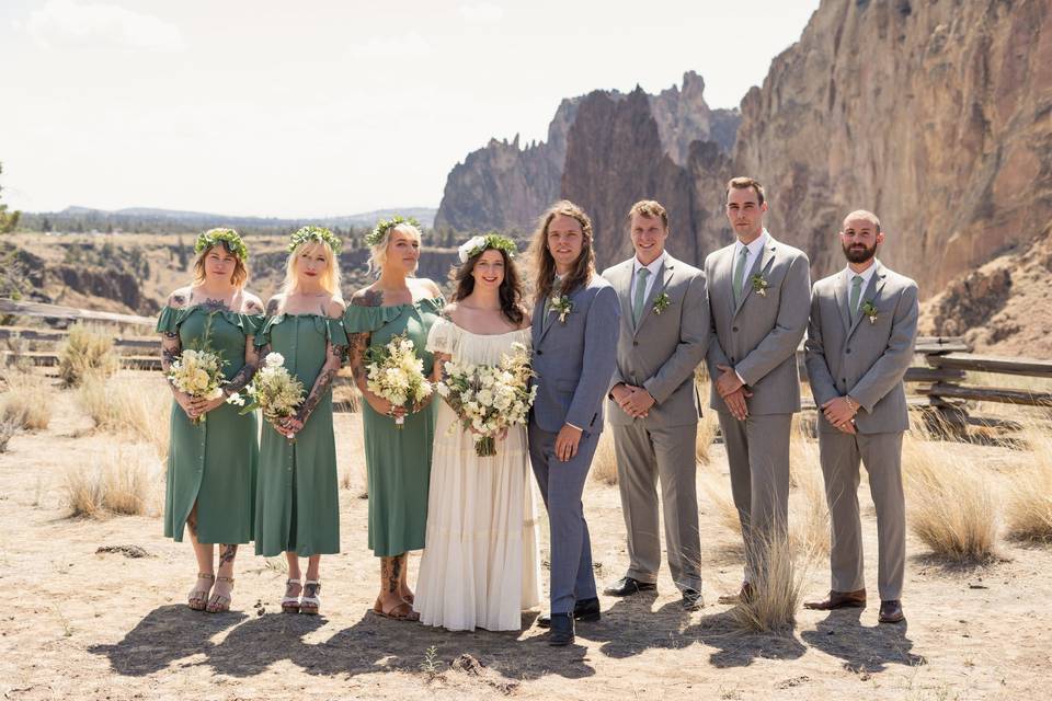 Bridal party at Smith Rock