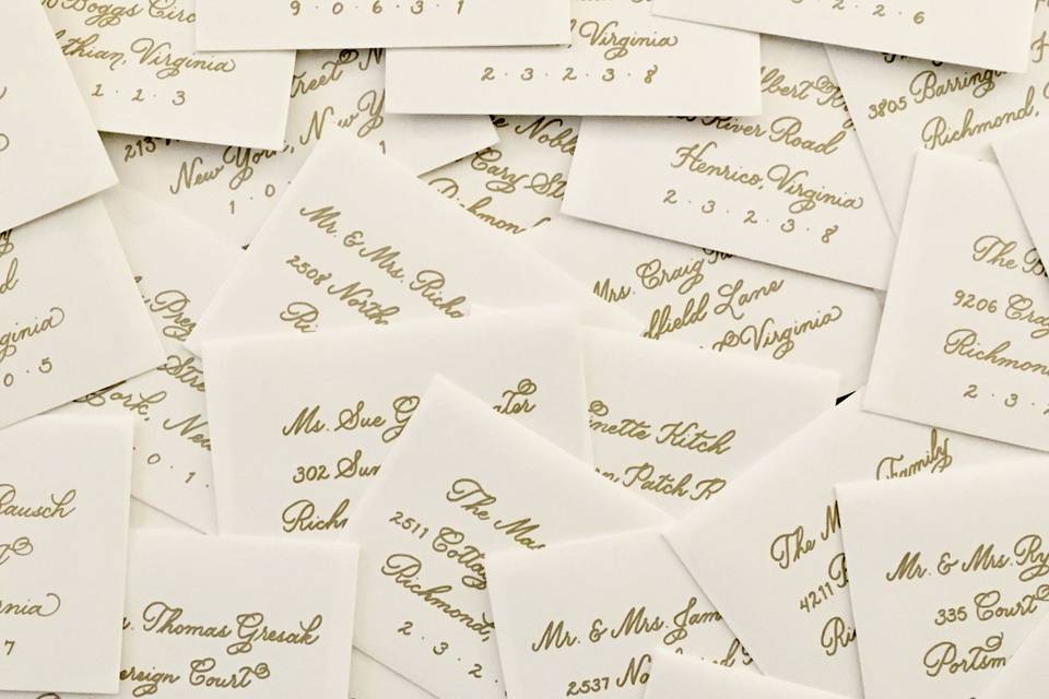 Gold envelope calligraphy