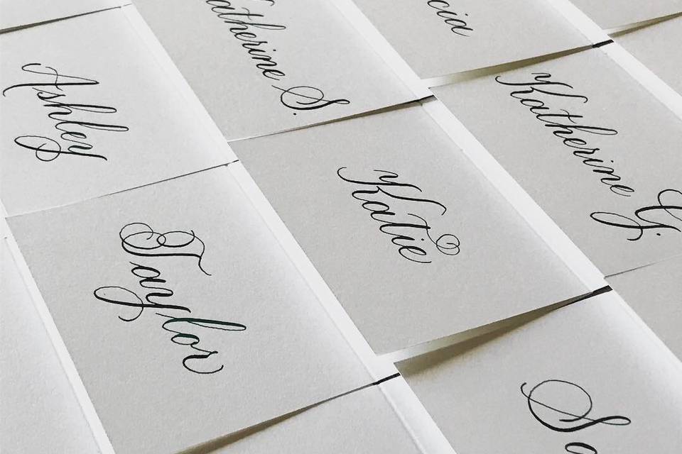 Custom calligraphy place cards