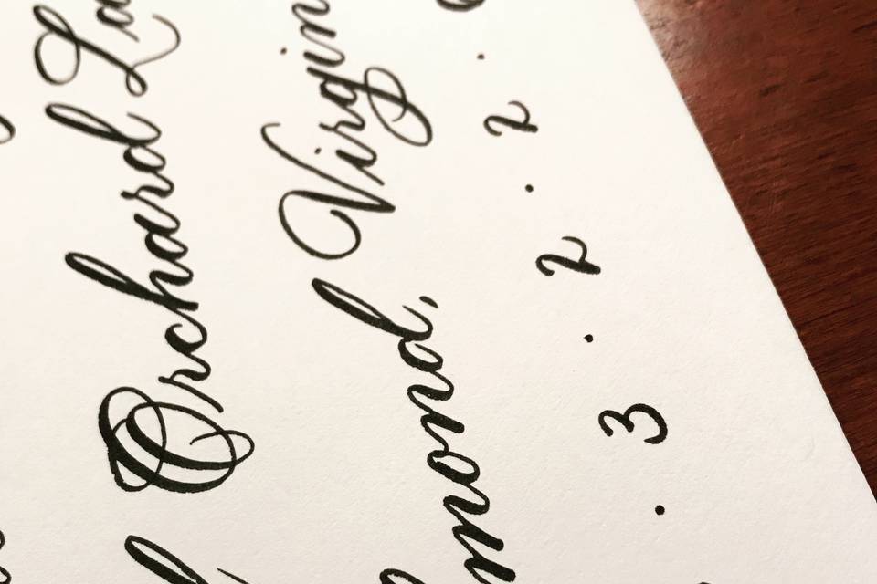 Custom envelope calligraphy