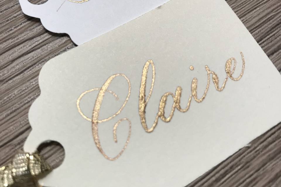 Gold on gift tags