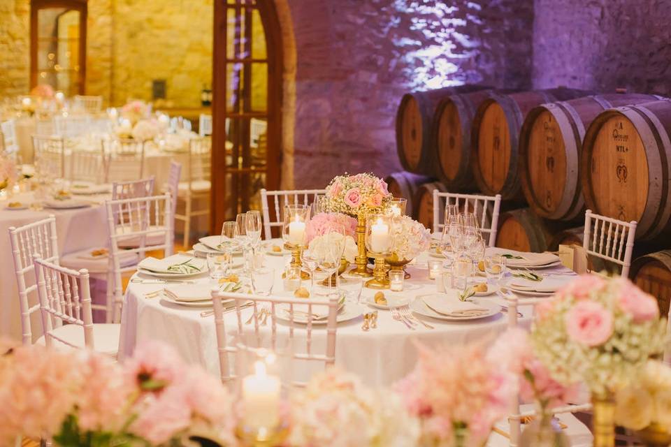 Reception in the wine cellar